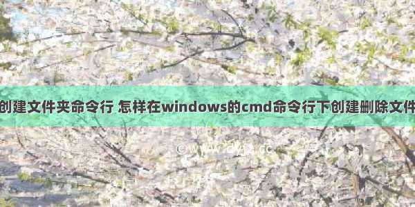 win服务器创建文件夹命令行 怎样在windows的cmd命令行下创建删除文件和文件夹...