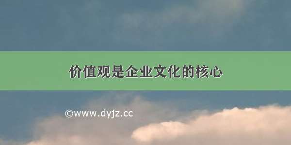 价值观是企业文化的核心