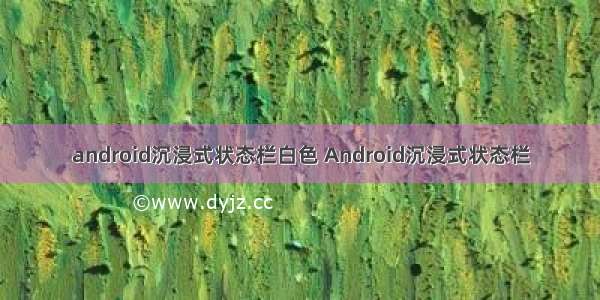 android沉浸式状态栏白色 Android沉浸式状态栏