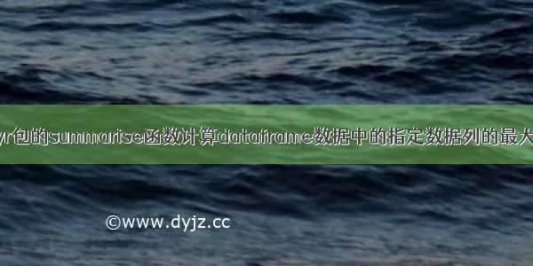 R语言使用dplyr包的summarise函数计算dataframe数据中的指定数据列的最大值和最小值的