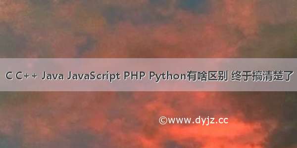 C C++ Java JavaScript PHP Python有啥区别 终于搞清楚了