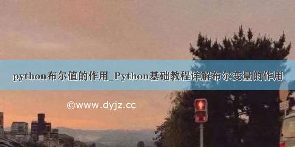 python布尔值的作用_Python基础教程详解布尔变量的作用