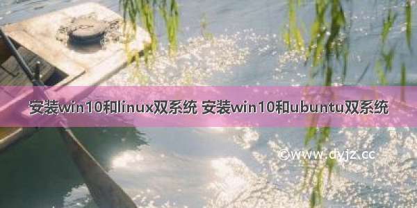 安装win10和linux双系统 安装win10和ubuntu双系统