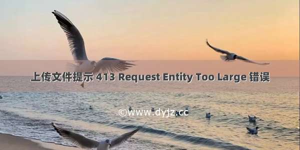 上传文件提示 413 Request Entity Too Large 错误