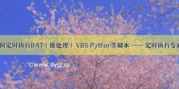 如何定时执行BAT（批处理） VBS Python等脚本 —— 定时执行专家