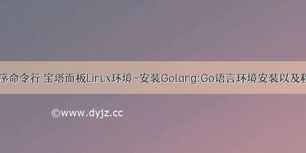 linux运行go程序命令行 宝塔面板Linux环境-安装Golang:Go语言环境安装以及程序如何运行...