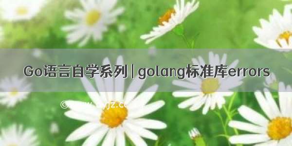 Go语言自学系列 | golang标准库errors