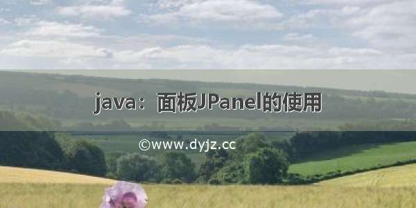 java：面板JPanel的使用