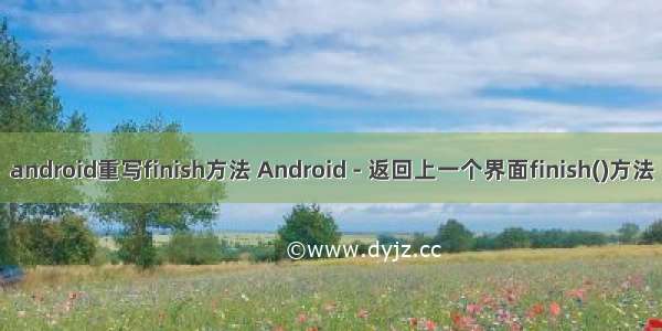 android重写finish方法 Android - 返回上一个界面finish()方法