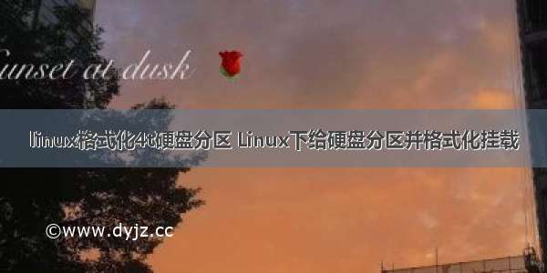 linux格式化4t硬盘分区 Linux下给硬盘分区并格式化挂载