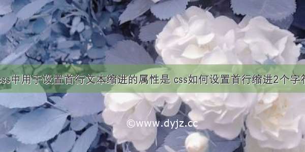 css中用于设置首行文本缩进的属性是 css如何设置首行缩进2个字符