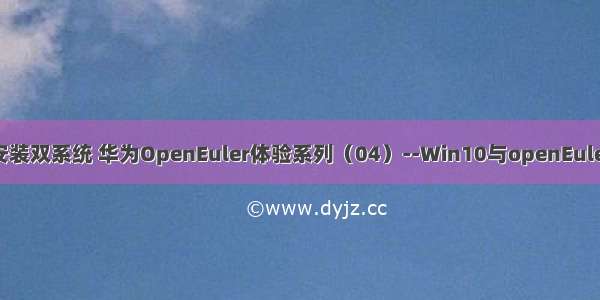 华为服务器安装双系统 华为OpenEuler体验系列（04）--Win10与openEuler双系统安装