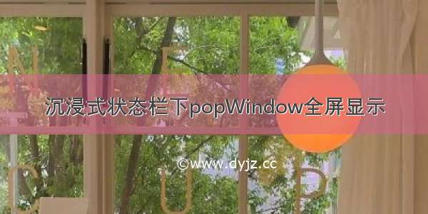 沉浸式状态栏下popWindow全屏显示