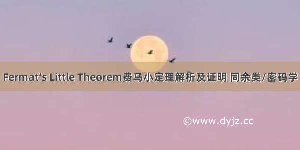 Fermat‘s Little Theorem费马小定理解析及证明 同余类/密码学