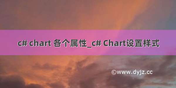 c# chart 各个属性_c# Chart设置样式