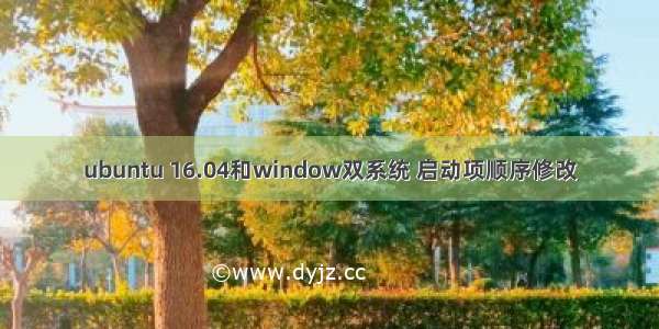 ubuntu 16.04和window双系统 启动项顺序修改