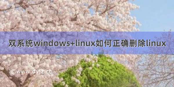 双系统windows+linux如何正确删除linux