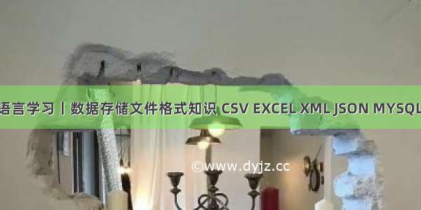 R语言学习丨数据存储文件格式知识 CSV EXCEL XML JSON MYSQL等