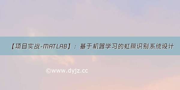 【项目实战-MATLAB】：基于机器学习的虹膜识别系统设计