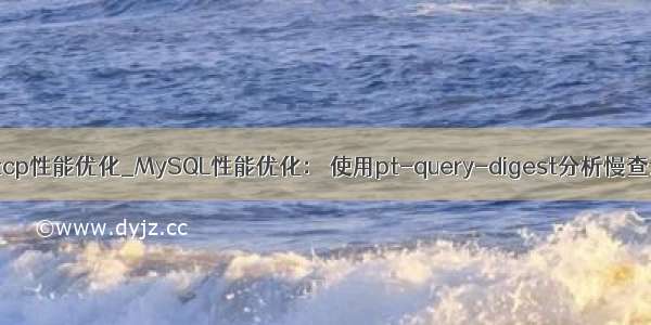 mysql tcp性能优化_MySQL性能优化： 使用pt-query-digest分析慢查询日志