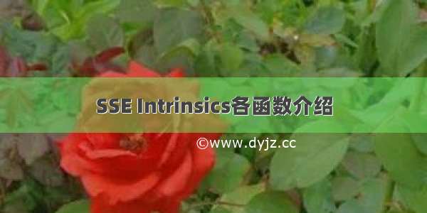 SSE Intrinsics各函数介绍