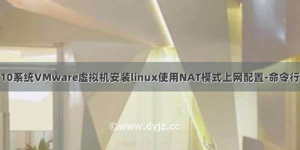 win10系统VMware虚拟机安装linux使用NAT模式上网配置-命令行上网