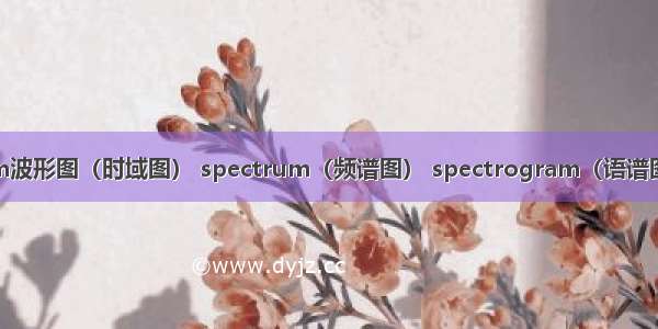 waveform波形图（时域图） spectrum（频谱图） spectrogram（语谱图） MFCC