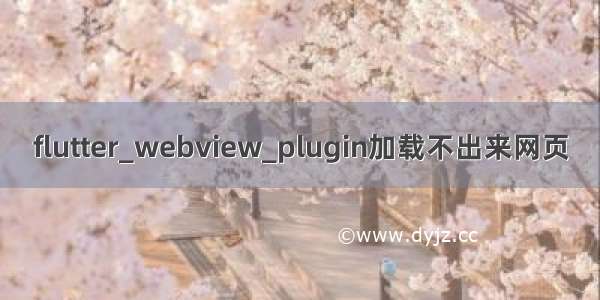 flutter_webview_plugin加载不出来网页