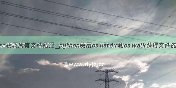 promise获取所有文件路径_python使用os.listdir和os.walk获得文件的路径