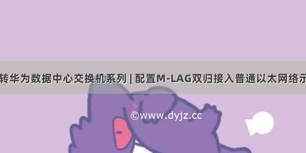 玩转华为数据中心交换机系列 | 配置M-LAG双归接入普通以太网络示例