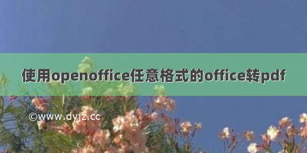 使用openoffice任意格式的office转pdf