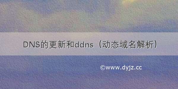 DNS的更新和ddns（动态域名解析）