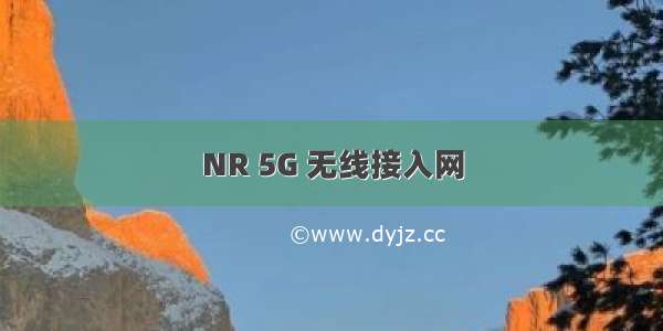 NR 5G 无线接入网