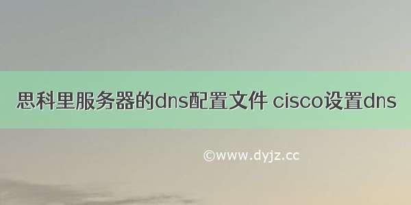 思科里服务器的dns配置文件 cisco设置dns