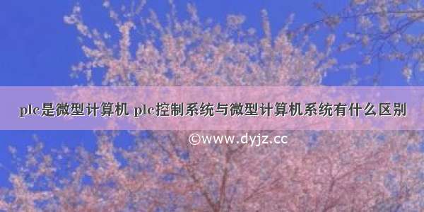 plc是微型计算机 plc控制系统与微型计算机系统有什么区别