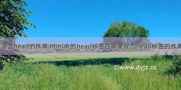 html语言head的作用 html中的head标签在哪里找？head标签的作用总结