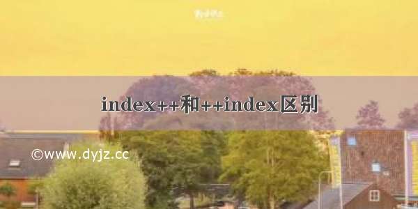 index++和++index区别