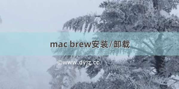 mac brew安装/卸载