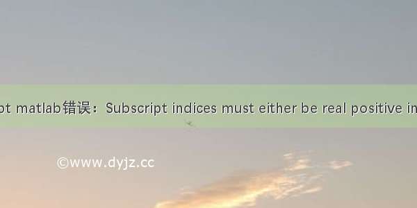 matlab badsubscript matlab错误：Subscript indices must either be real positive integers or logicals....