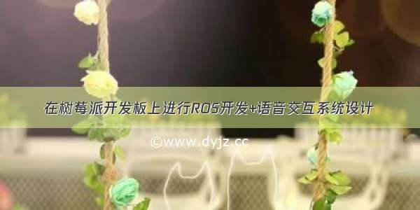 在树莓派开发板上进行ROS开发+语音交互系统设计