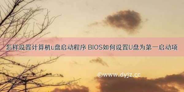 怎样设置计算机u盘启动程序 BIOS如何设置U盘为第一启动项