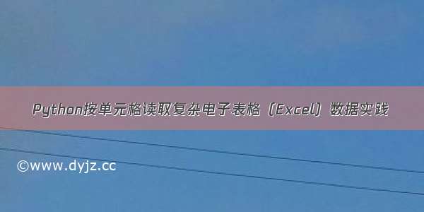 Python按单元格读取复杂电子表格（Excel）数据实践