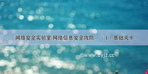 网络安全实验室|网络信息安全攻防    （1）基础关卡