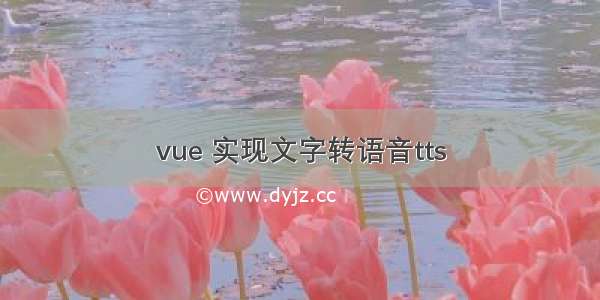 vue 实现文字转语音tts