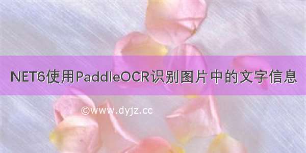 NET6使用PaddleOCR识别图片中的文字信息