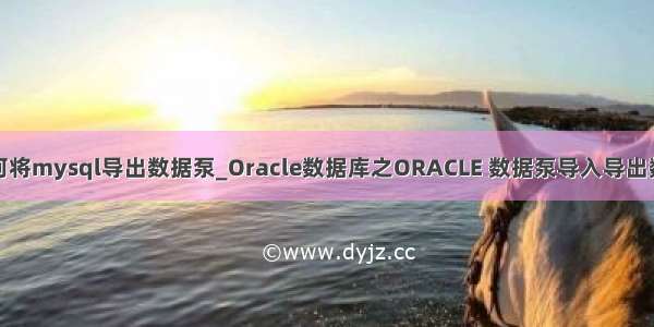 如何将mysql导出数据泵_Oracle数据库之ORACLE 数据泵导入导出数据