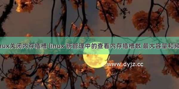 linux关闭内存插槽 linux 统管理中的查看内存插槽数 最大容量和频率