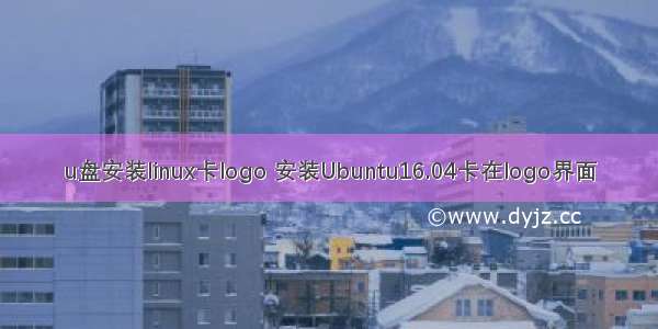 u盘安装linux卡logo 安装Ubuntu16.04卡在logo界面