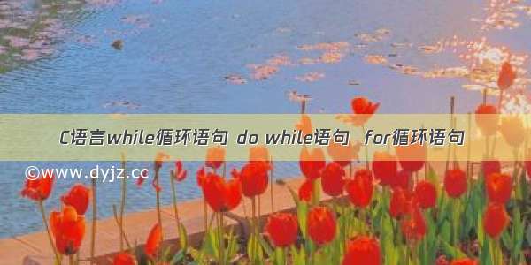 C语言while循环语句 do while语句  for循环语句