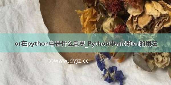 or在python中是什么意思_Python中and和or的用法